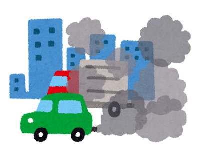 排気ガスを出す車