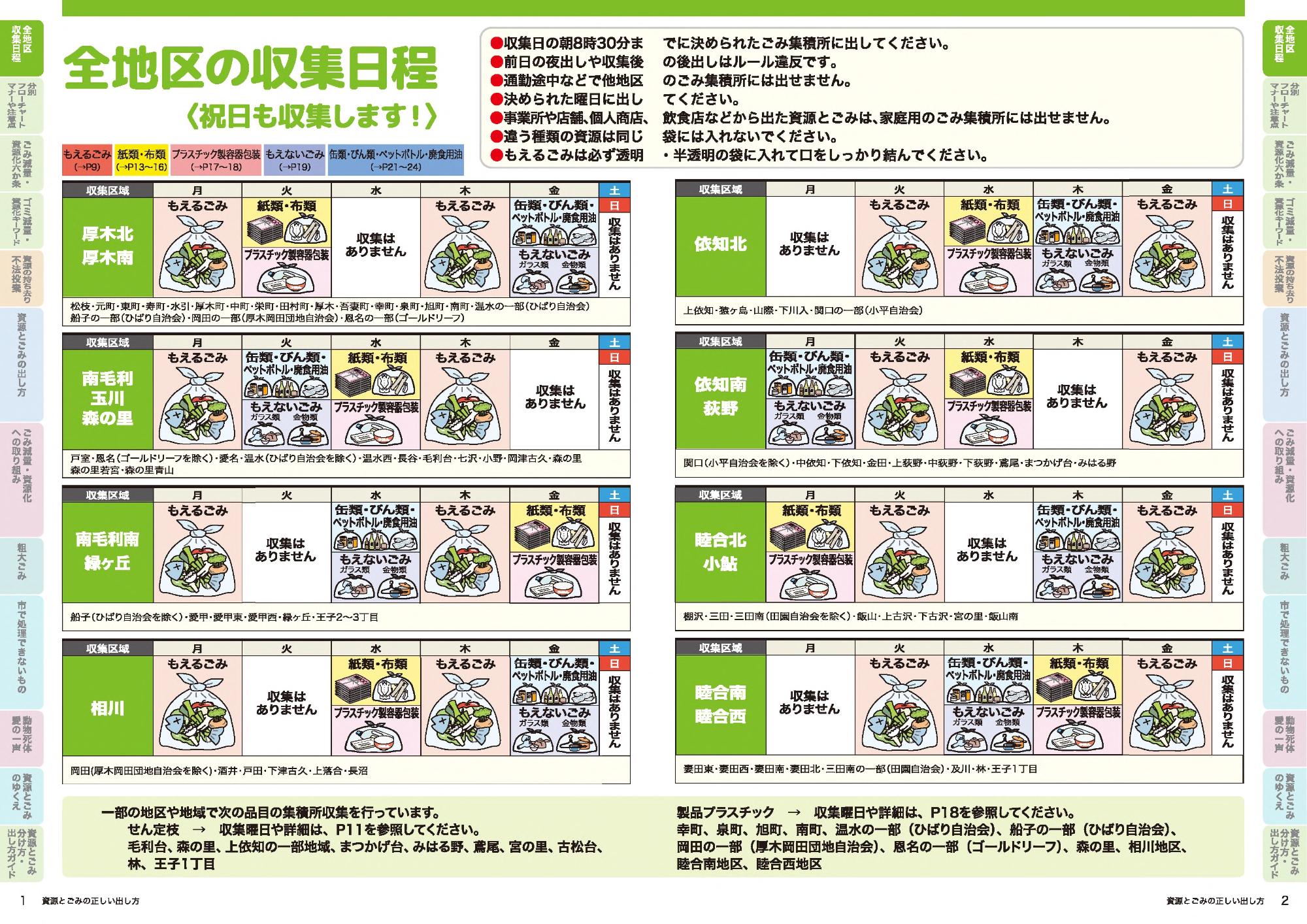 全地区の収集日程