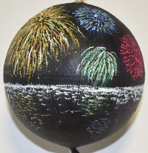 鮎まつりの花火が描かれたデザイン