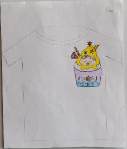 右上ロゴ部分にかき氷とあゆコロちゃんが描かれているデザイン