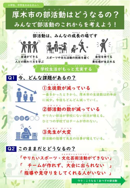 パブリックコメント児童・生徒向けチラシ(表面)