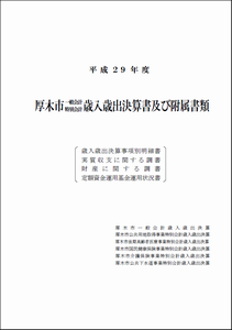 平成29年度厚木市一般会計・特別会計歳入歳出決算書（表紙）