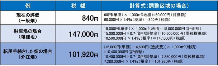 宅地等介在農地の評価額詳細