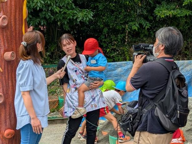 幼稚園密着取材の様子