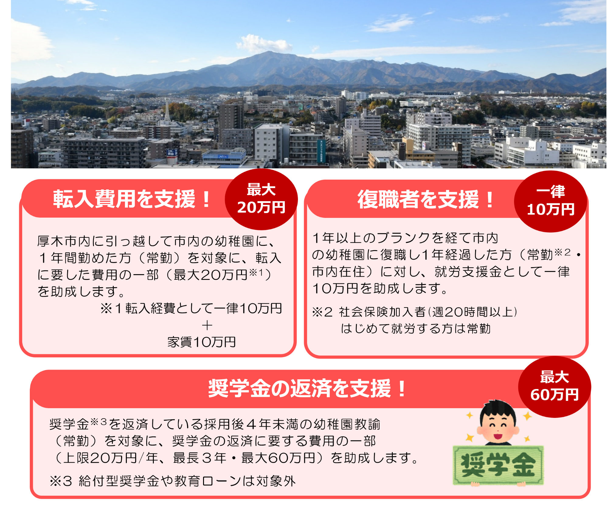 幼稚園教諭助成金チラシ一部抜粋2026