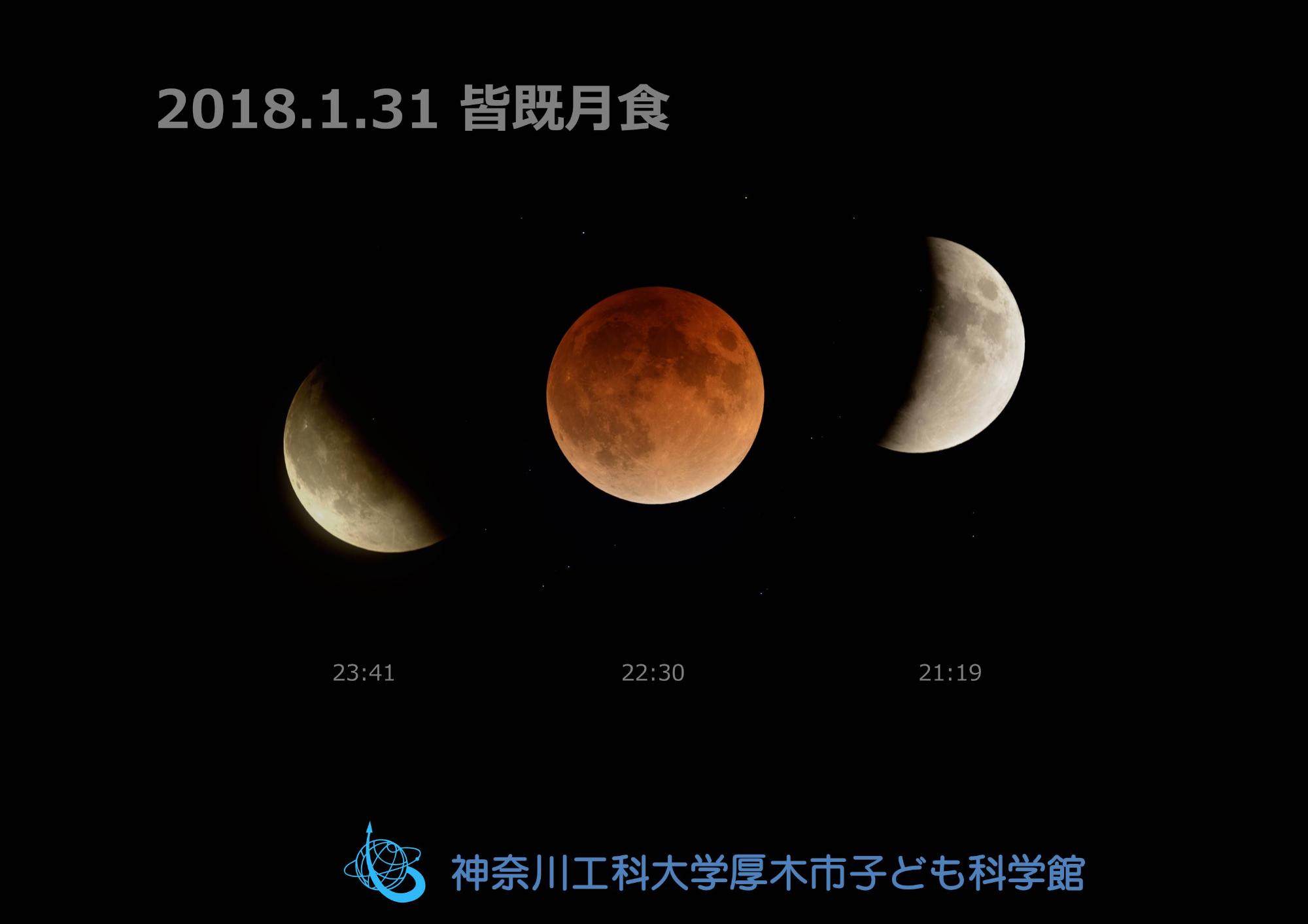 2018年1月31日の皆既月食の写真
