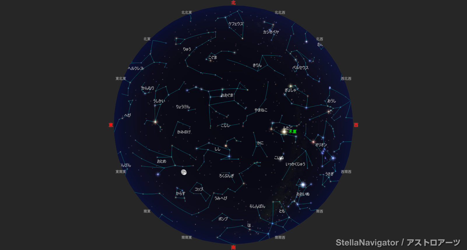 2026年4月1日21時の星空