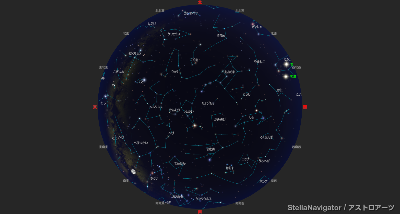 2026年6月1日21時の星空
