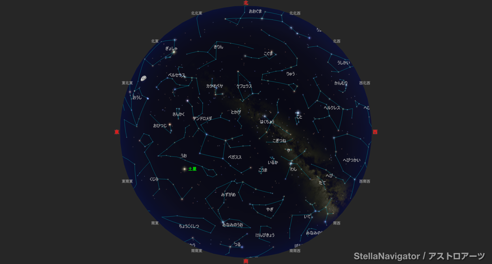 2026年10月1日21時の星空