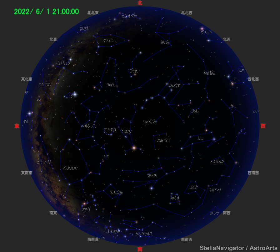 2022年6月1日21時の星空