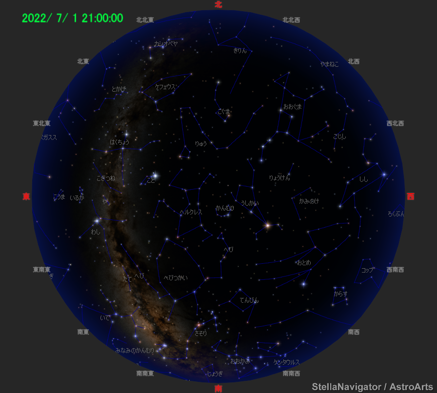 2022年7月1日21時の星空