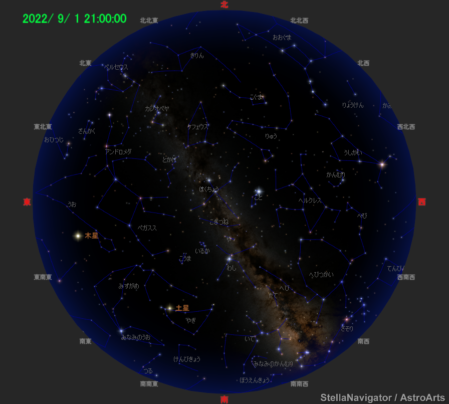 2022年9月1日21時の星空