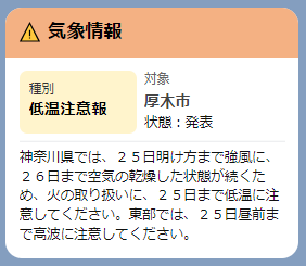 気象情報の配信イメージ画像
