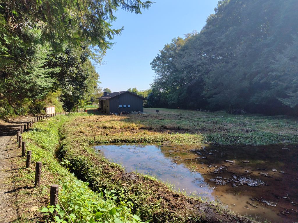 ため池と小屋