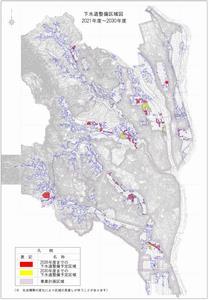 下水道整備区域図と凡例の説明画像
