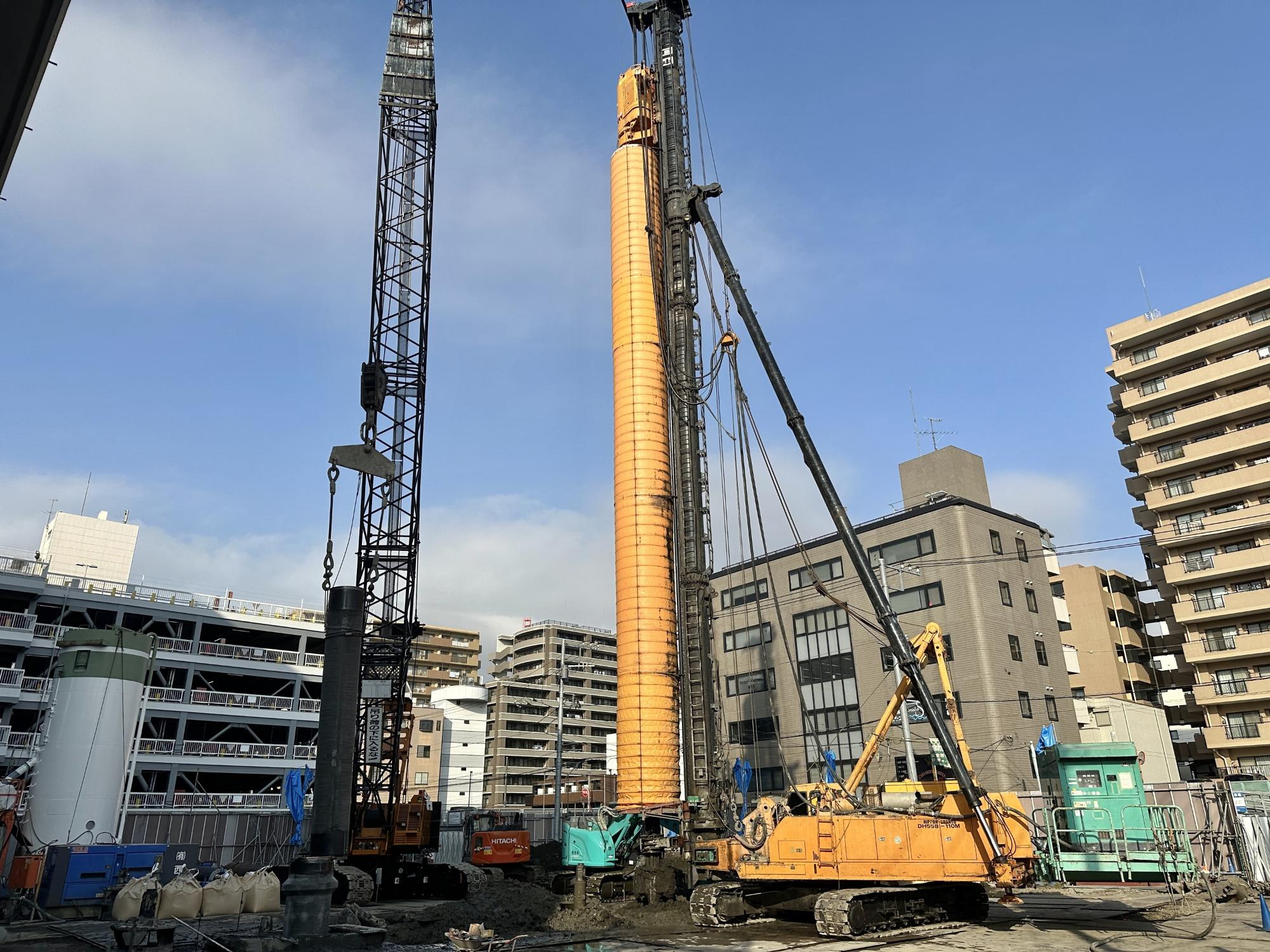 新立体駐車場杭工事