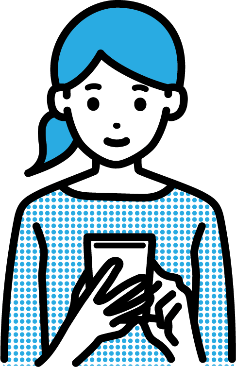 スマホで検索する女の人