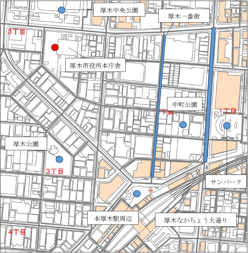 早朝清掃の清掃場所の地図