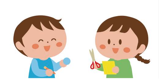 女性会缶バッジづくりのイラスト