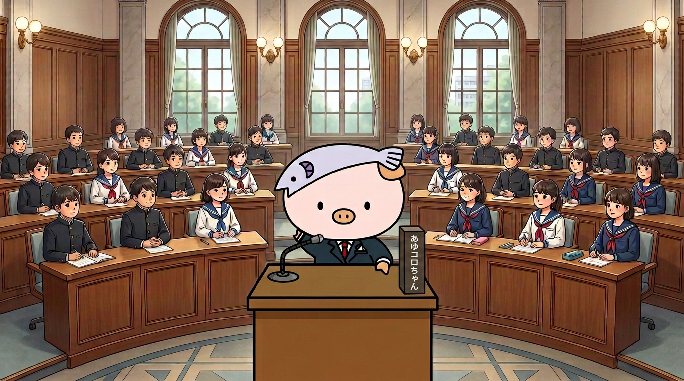 あゆコロちゃんの議場イメージ図
