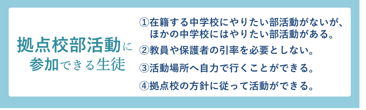 タイトル「拠点校部活動に参加できる生徒」