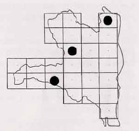 厚木市内のエビネの分布図