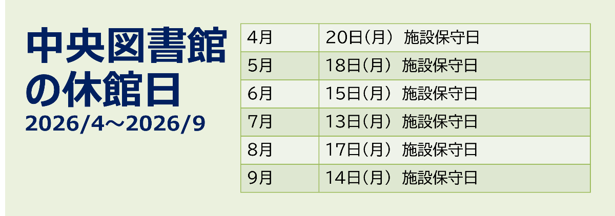 中央図書館の休館日